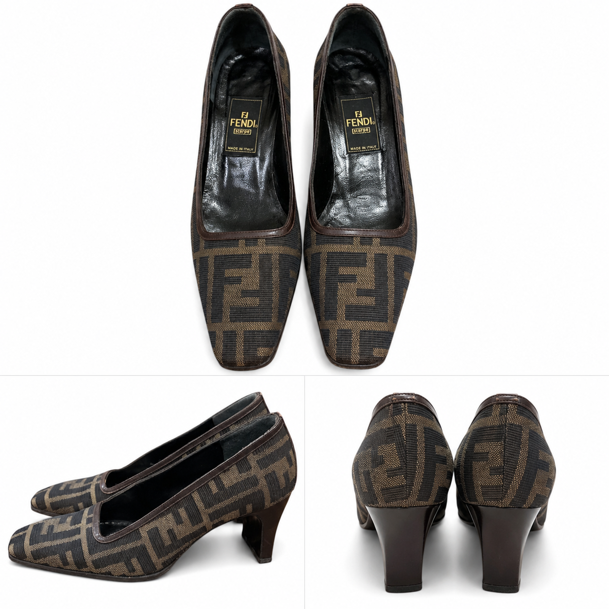 Fendi Zucca FF Monogram Canvas Pumps