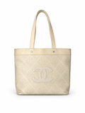 Chanel Perforated CC Tote Bag – Cream Leather