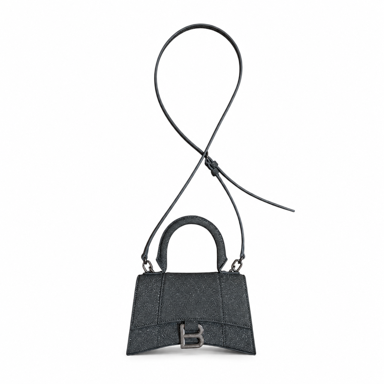 Balenciaga Hourglass XS Top Handle Bag – Silver Glitter Leather Price: $1,895