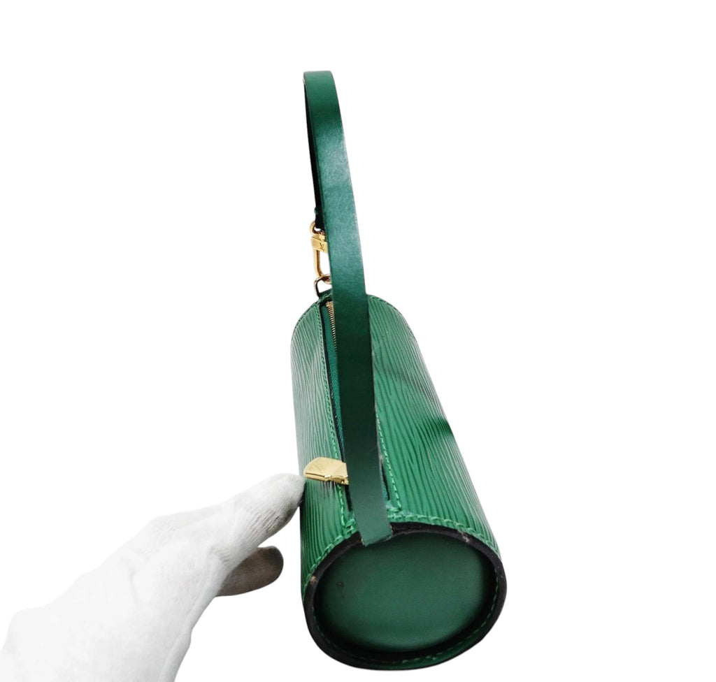 Vintage Louis Vuitton Borneo Green Epi Leather Soufflot Papillon Mini Pouch