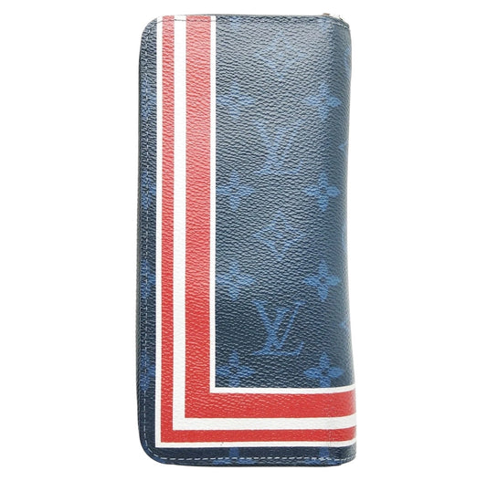 Louis Vuitton Monogram Pacific Zippy Wallet (Blue/Red Racing Stripe)