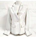Vintage White Leather Blazer Jacket