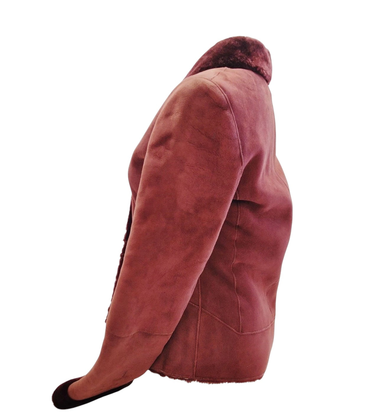 Vintage Shearling Sheepskin Jacket – Burgundy