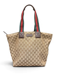 BK Gucci GG Canvas Web Strip Boat Tote Bag