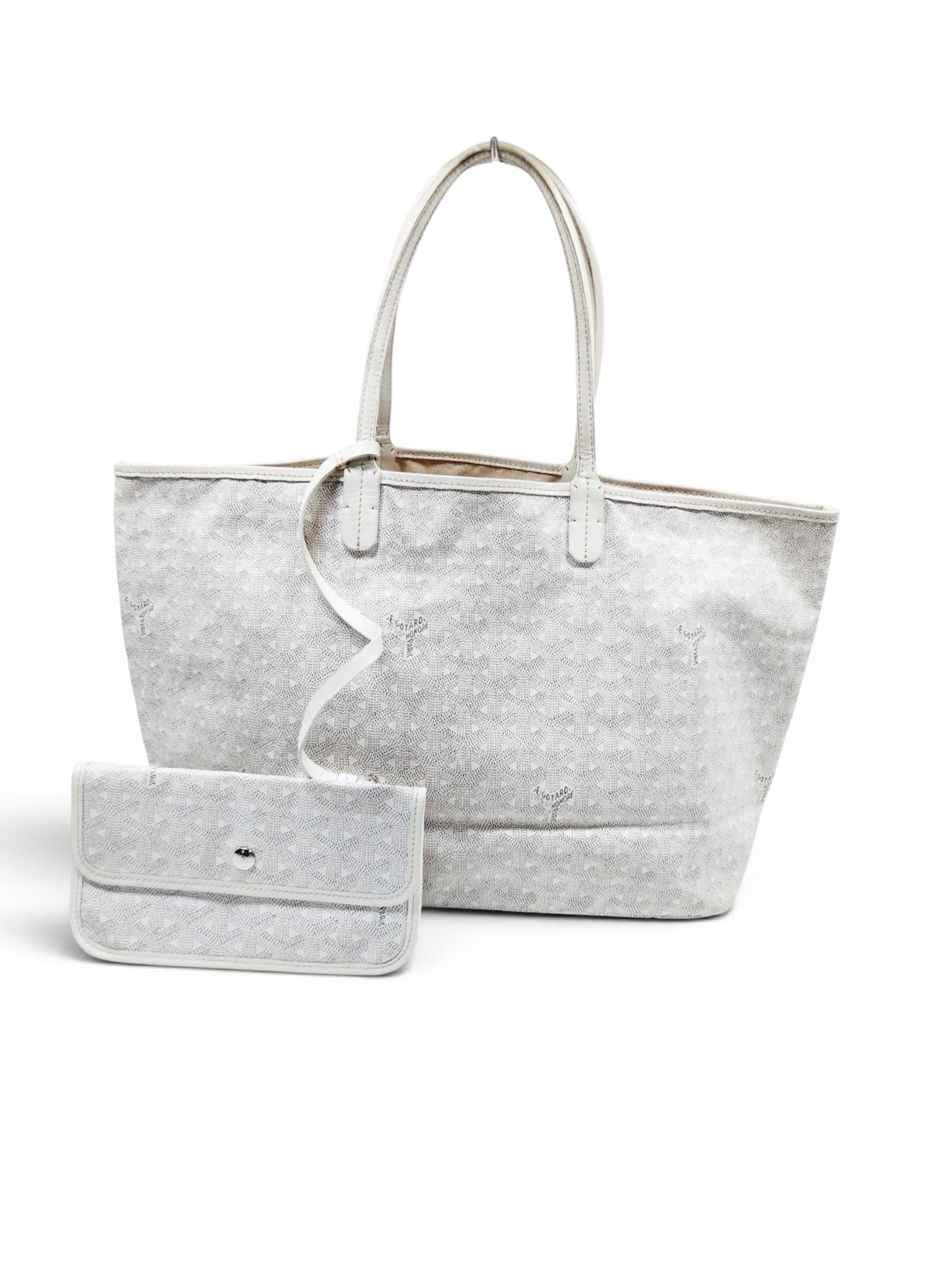 Goyard Saint Louis PM Tote – White Goyardine Canvas with Matching Pochette