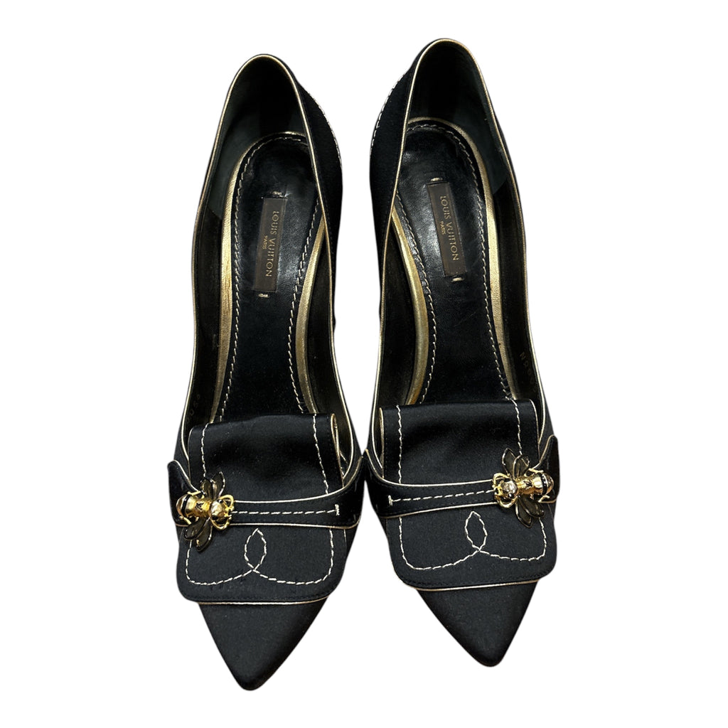 Louis Vuitton Bee Embellished Satin Pumps