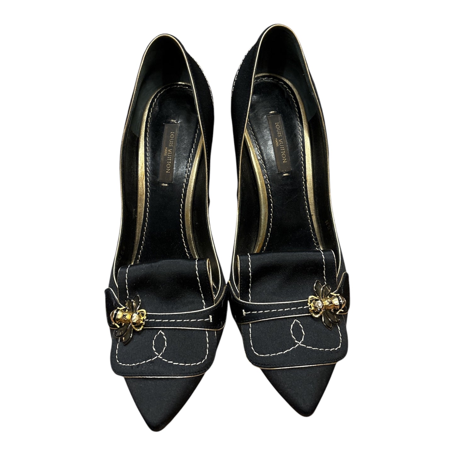 Louis Vuitton Bee Embellished Satin Pumps