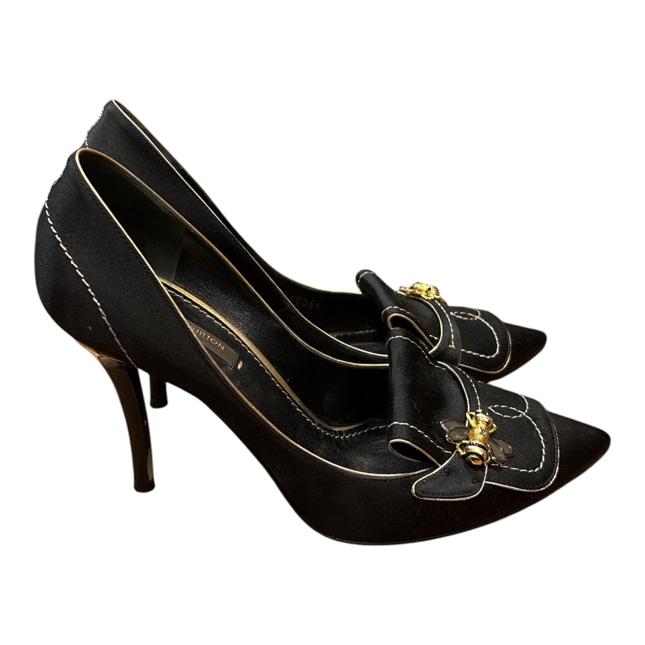 Louis Vuitton Bee Embellished Satin Pumps