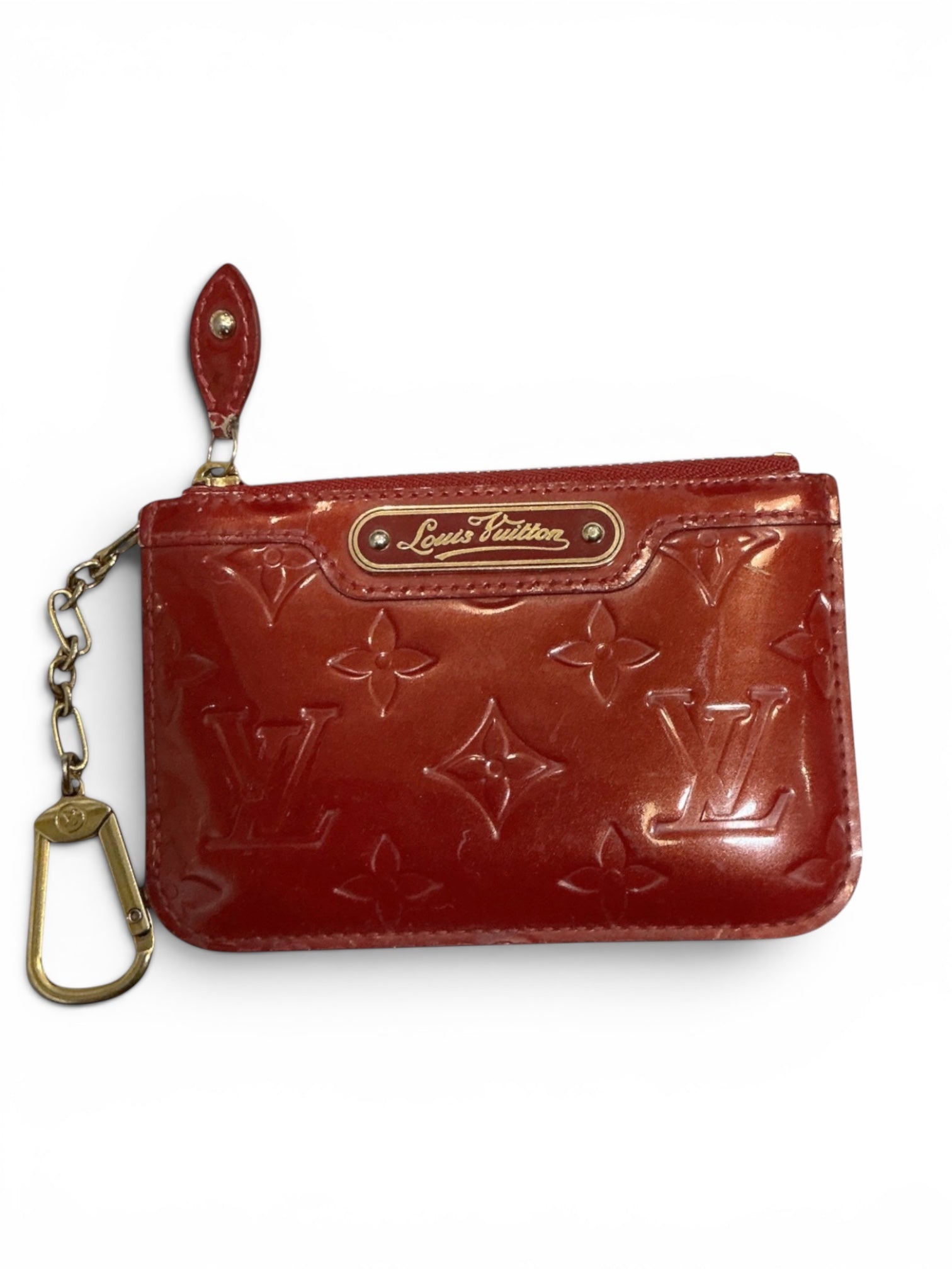 Louis Vuitton Cherry Red Vernis Pochette Clés Red Patent Leather Key Chain Coin Purse