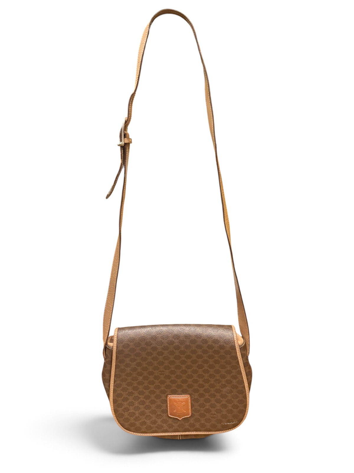Celine Vintage Macadam Canvas Flap Crossbody Bag