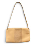 Bk Christian Dior Leather Shoulder Bag with Embossed Monogram Center Panel
