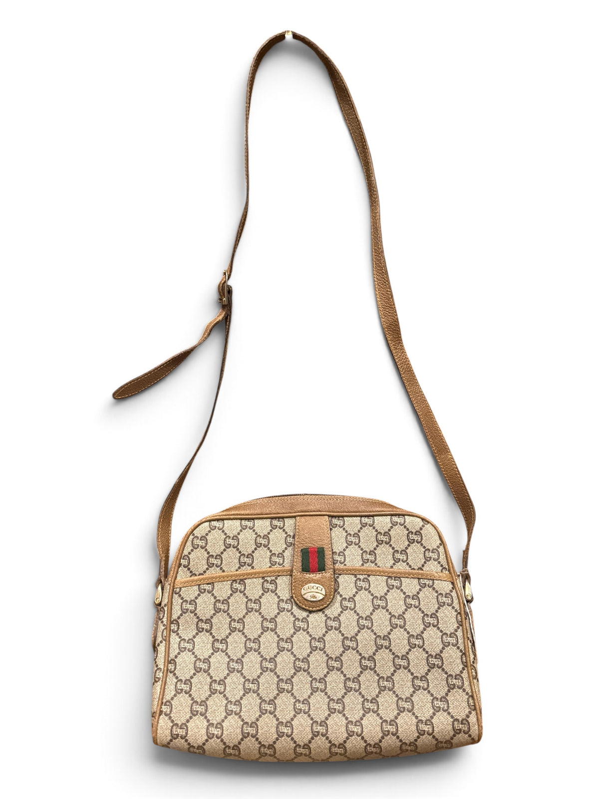 BK Vintage Gucci GG Supreme Sherry Line Crossbody Bag
