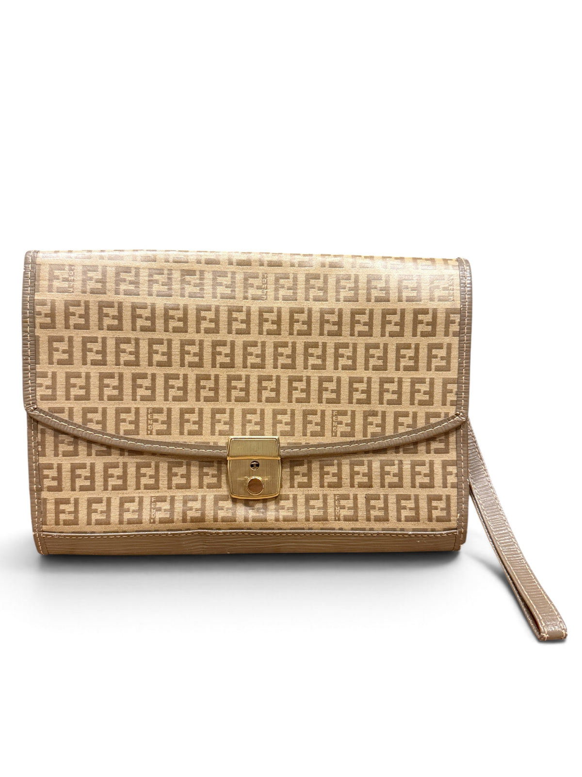 Fendi Vintage Zucca Canvas Clutch Bag