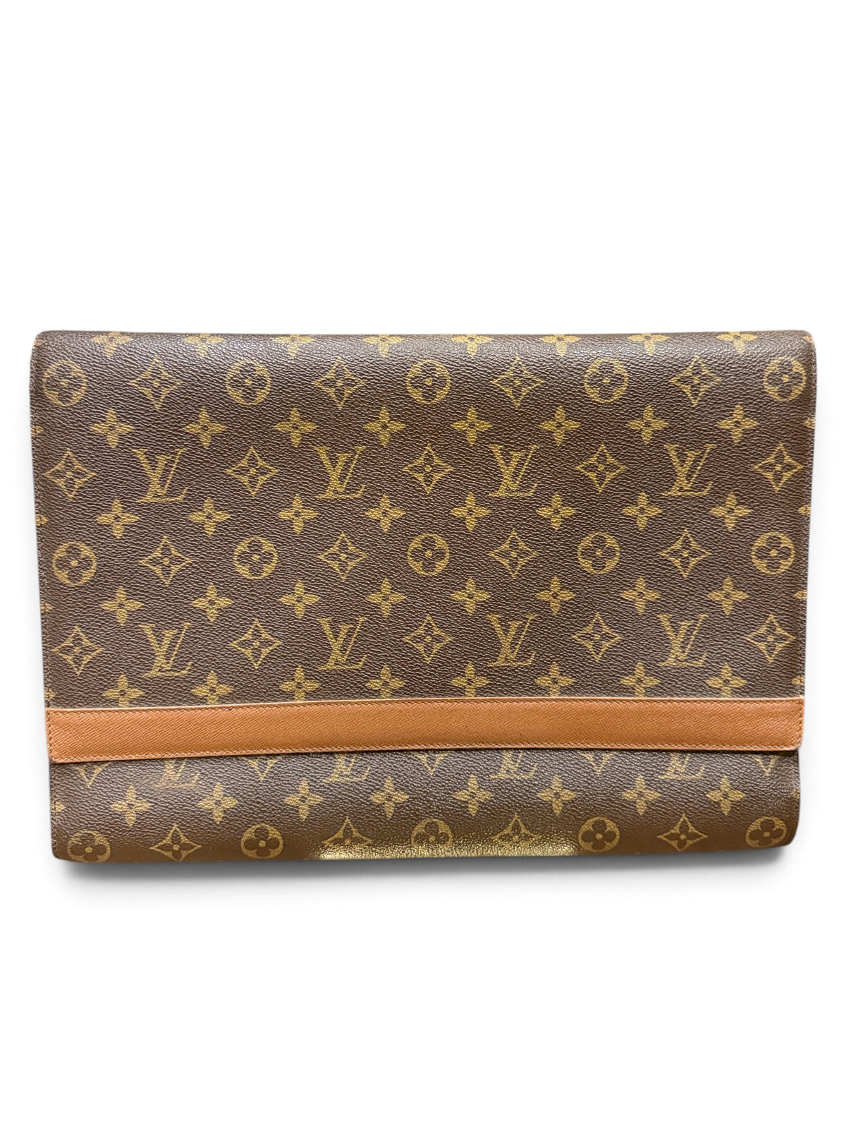 BK Louis Vuitton Monogram Canvas Foldover Clutch / Document Case