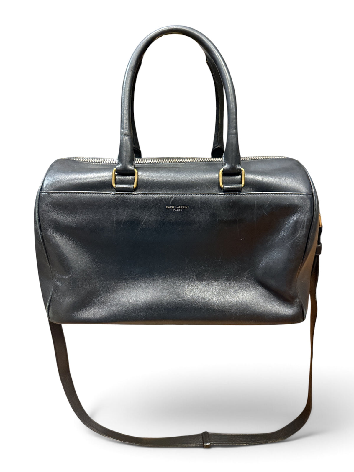 Saint Laurent Duffle Leather Satchel Bag