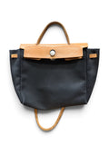 Vintage Herbag TPM Backpack - Black Canvas & Vachetta Leather