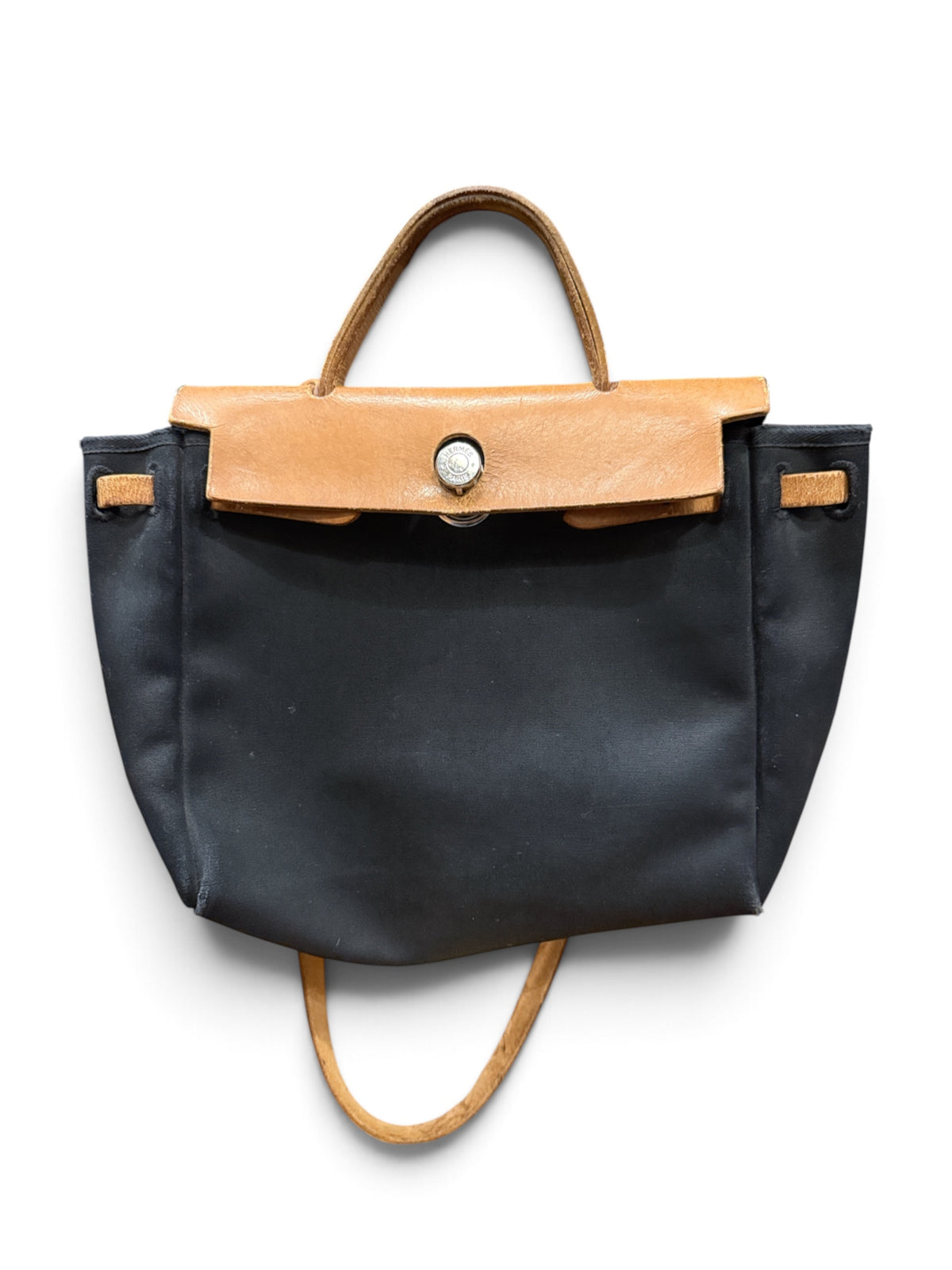 Vintage Herbag TPM Backpack - Black Canvas & Vachetta Leather